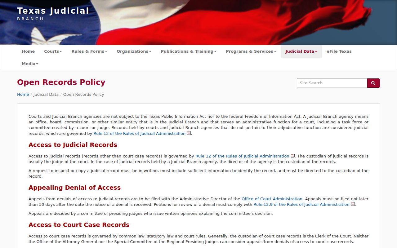 Sutton County warrant search, Texas judicial record access policy