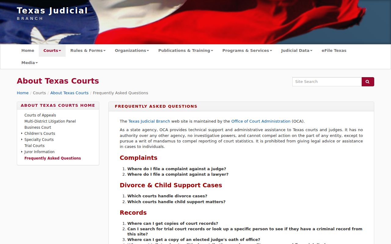 Sutton County warrant search, Texas courts FAQ on local case search routes