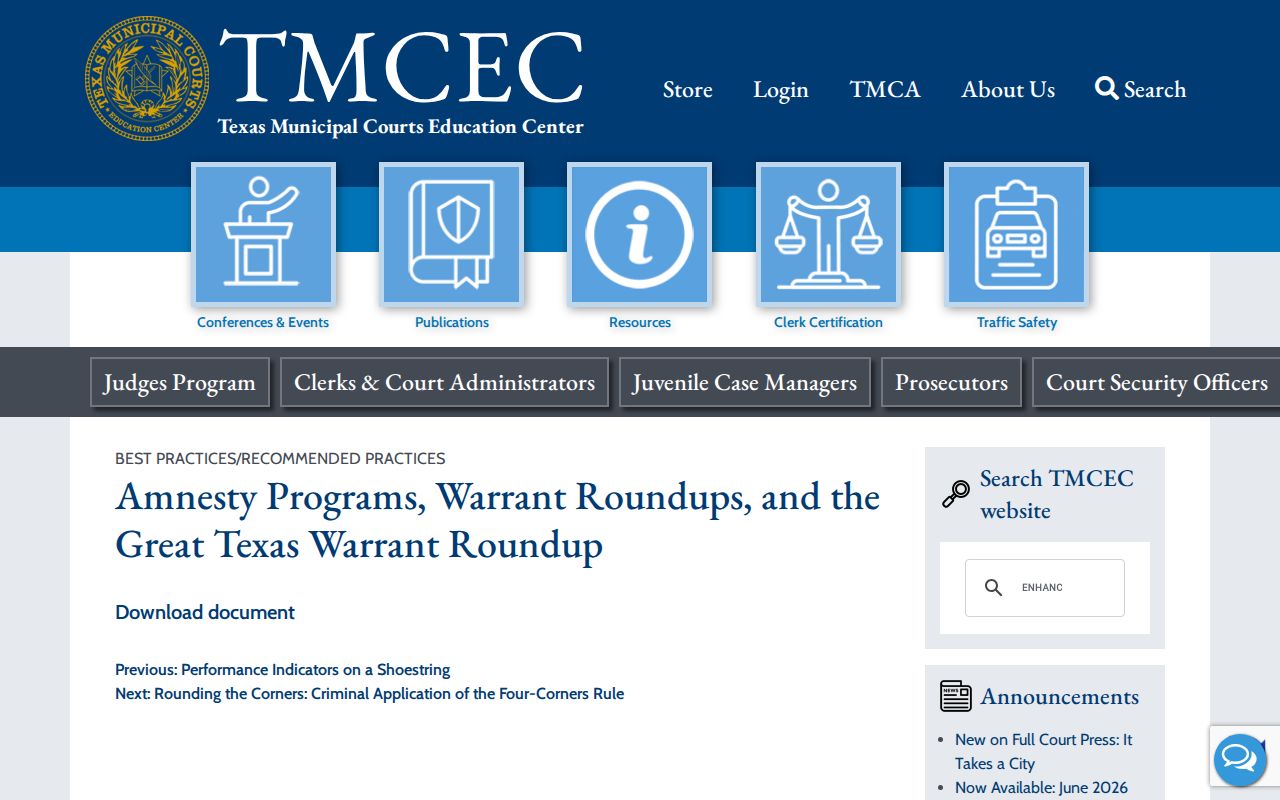 Sutton County most wanted research, statewide warrant roundup program context